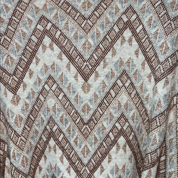 Anthropologie La Fee Verte Chevron Zig Zag MetallicLong Cardigan Size M/L - Picture 6 of 8